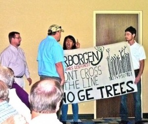 Protestors disrupt GE trees corporate event (2014).